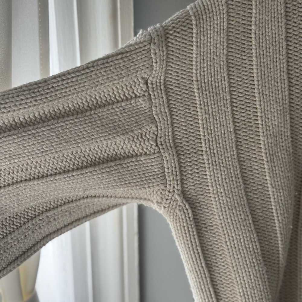 Zara Cream Turtleneck Sweater Chunky Knit Relaxed Fit - Picture 6 of 8